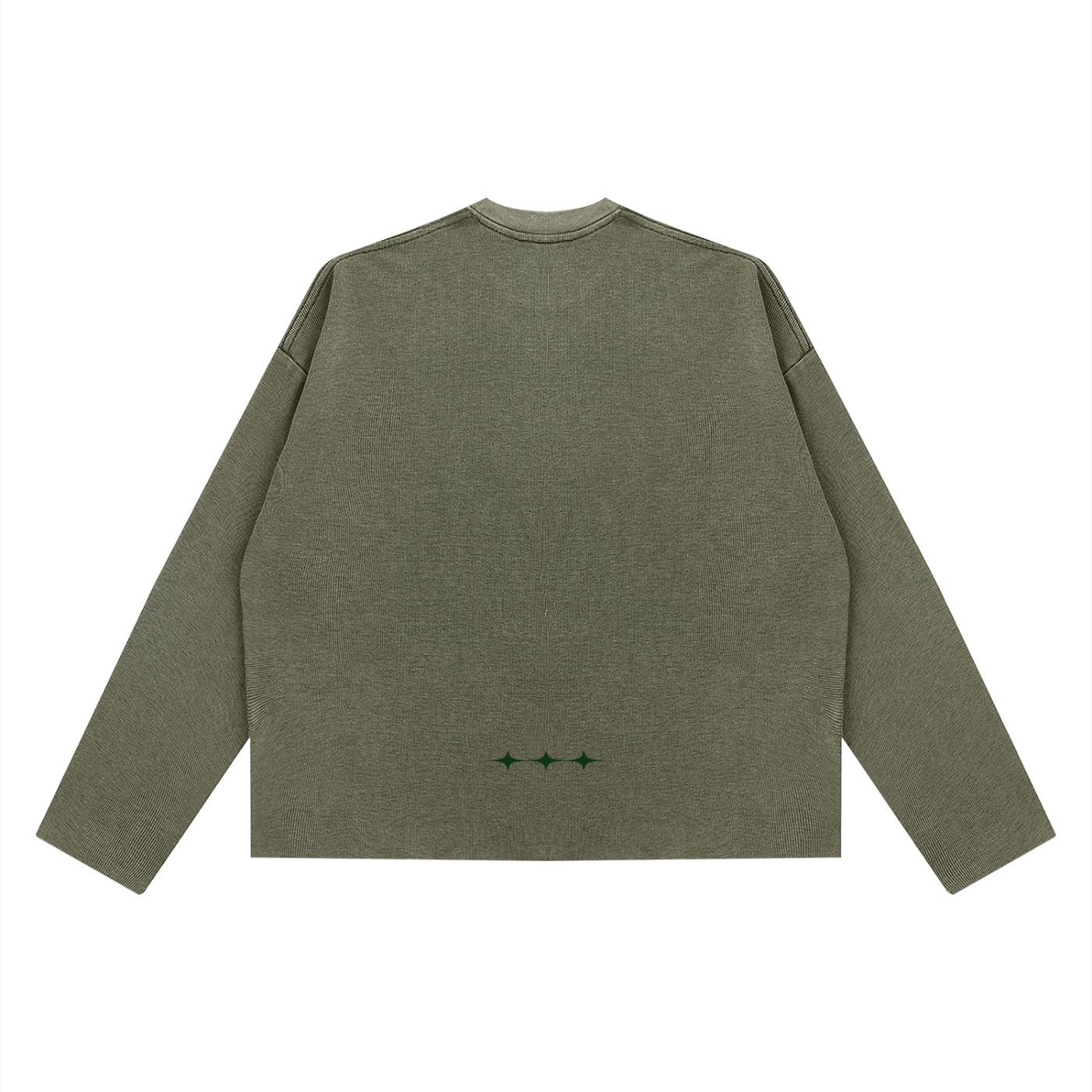 Waffle LS in Olive — back view