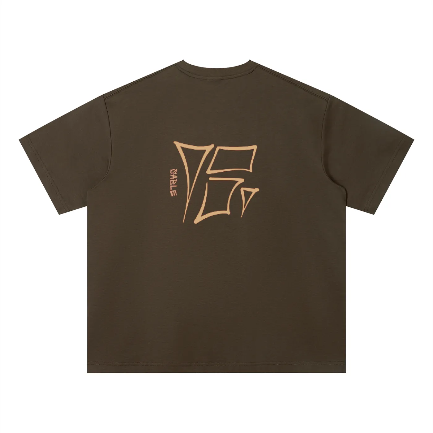 Sable Logo Tee in Brown — back view