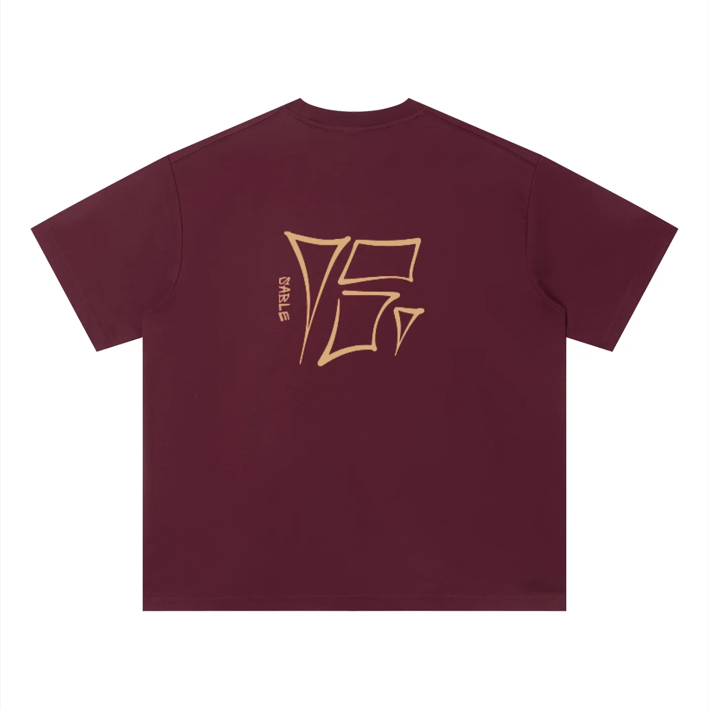 Sable Logo Tee in Maroon — back view