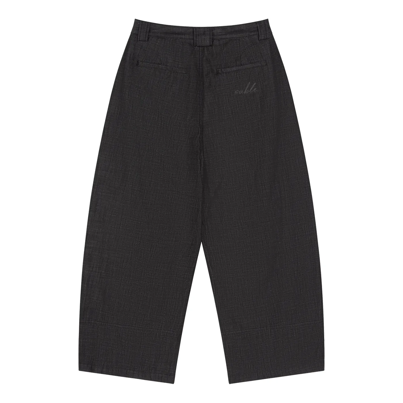 Vintage Wash Barrel Jeans in Washed Black — back view