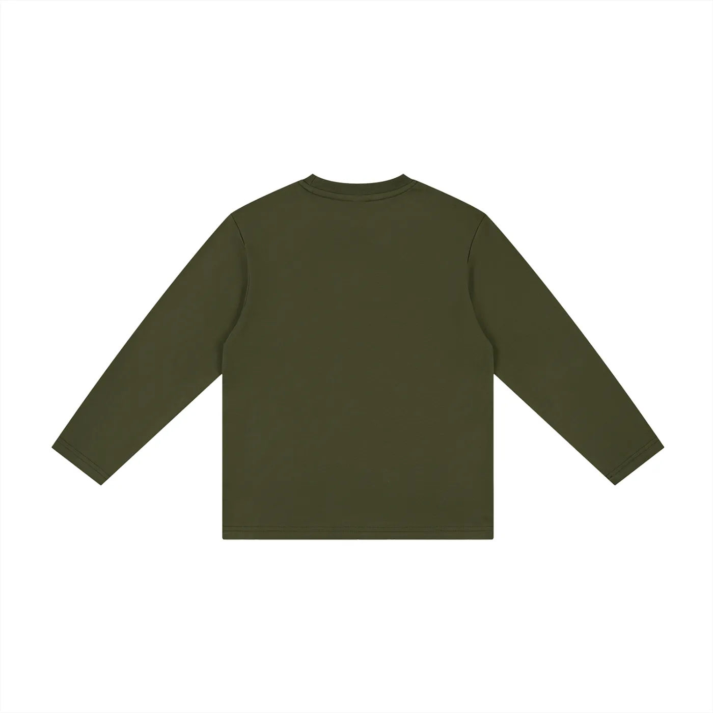 Kids Logo LS Tee in Green — back view