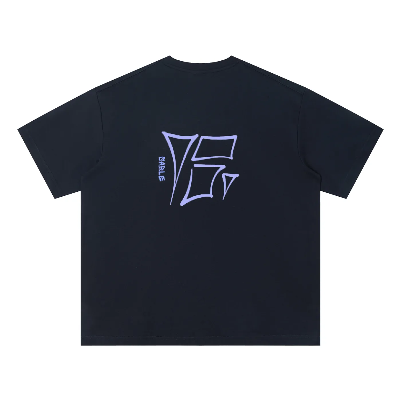 Sable Logo Tee in Navy — back view