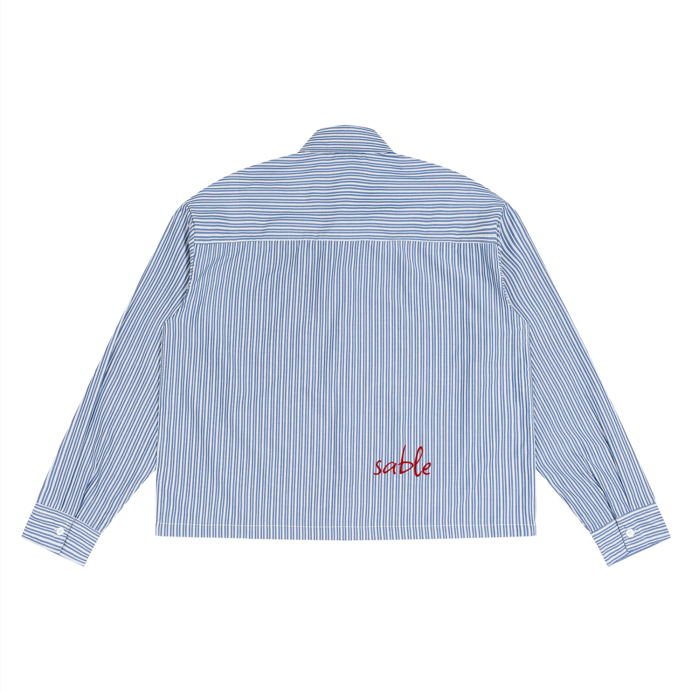 EVERYDAY BUTTON UP in Light Blue — back view