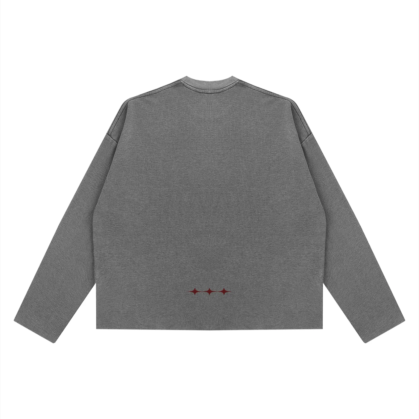 Waffle LS in Grey — back view