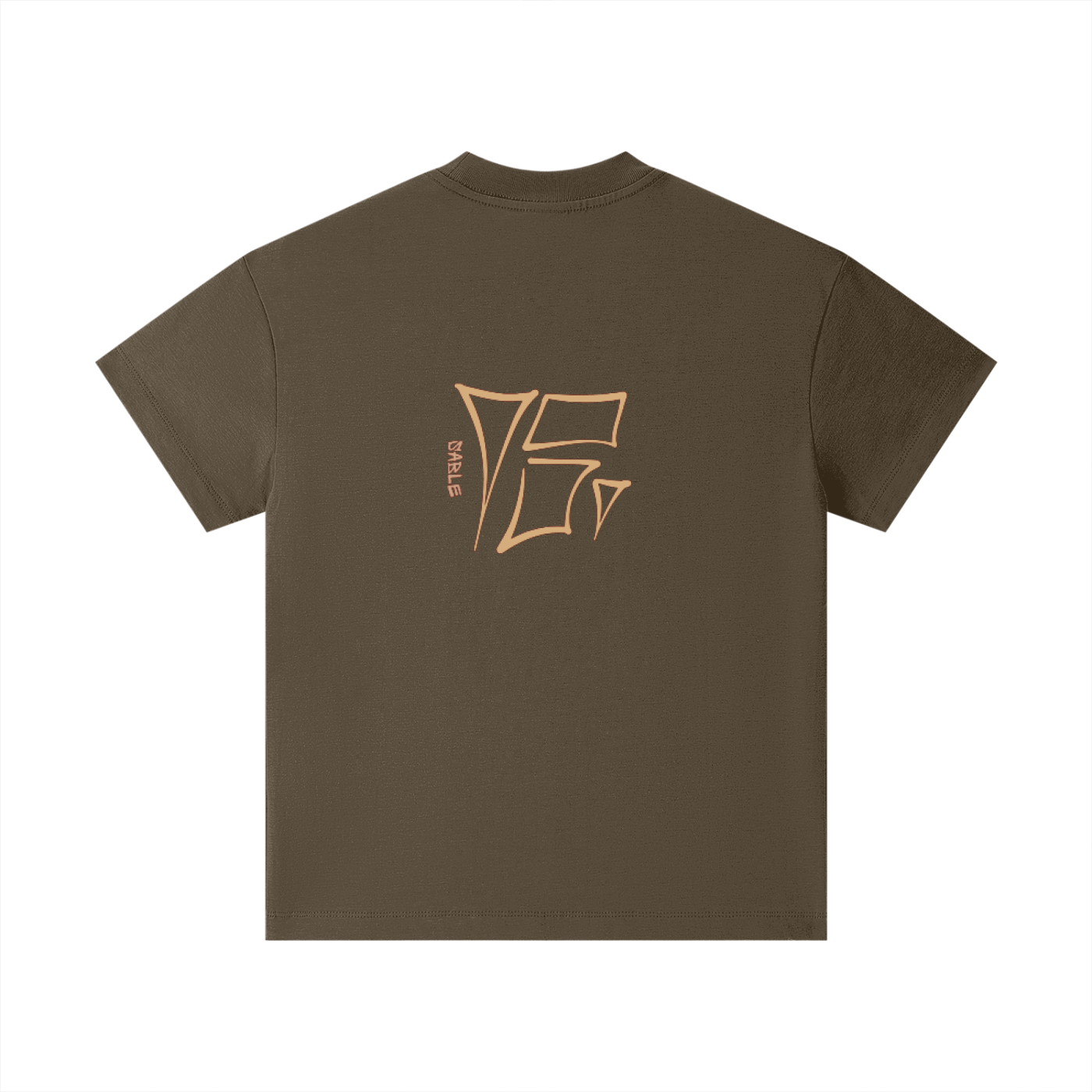 Kids Sable Logo Tee in Brown — back view