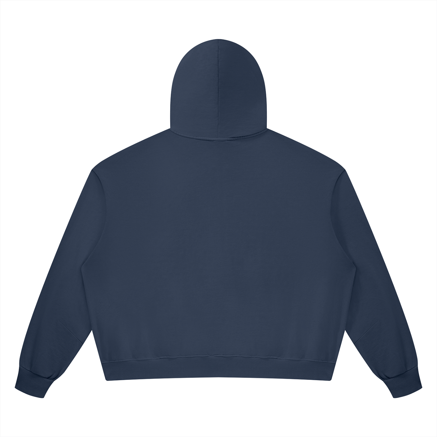 Double Zip SB Hood in Navy — back view