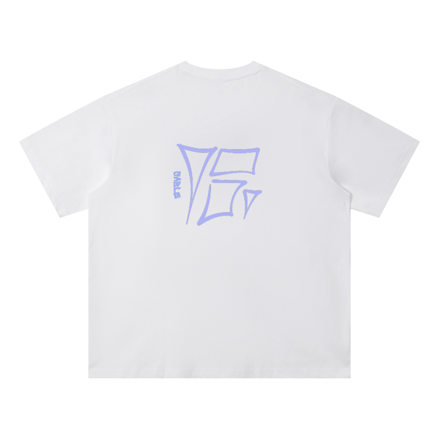 Sable Logo Tee in White — back view